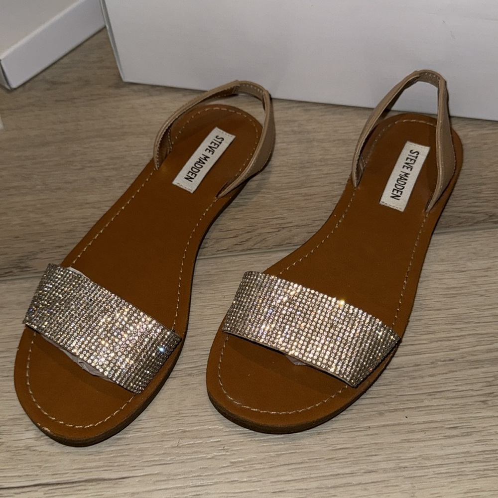 Steve Madden Brown Sandals with Sparkling Strap